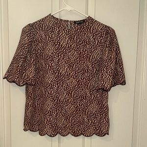 Brown Patterned Top